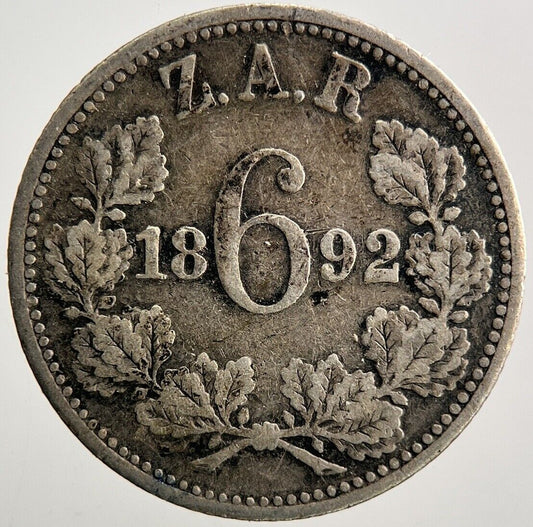 1892 South Africa Zar Sixpence Silver Coin | Collectable Grade | a3629