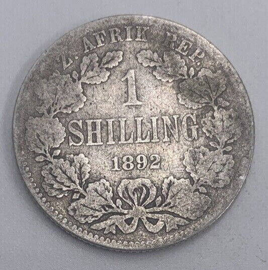1892 South Africa One Shilling Silver Coin | Collectable Grade | a463