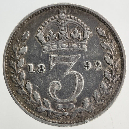 1892 Victoria Threepence Silver Coin | Fine Collectable Grade