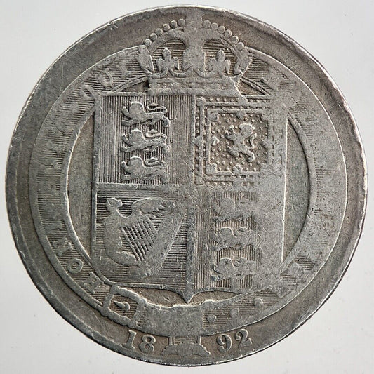 1892 Victoria Shilling Silver Coin | Collectable Grade | a5996
