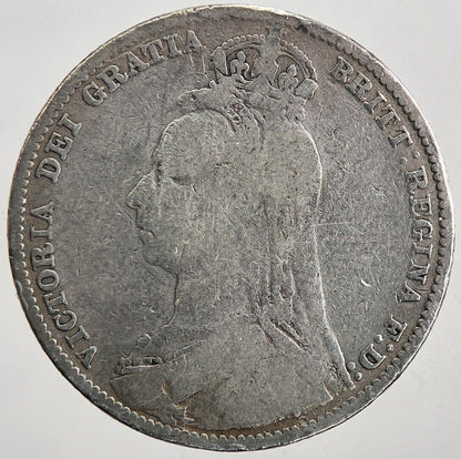 1892 Victoria Shilling Silver Coin | Collectable Grade | a5996