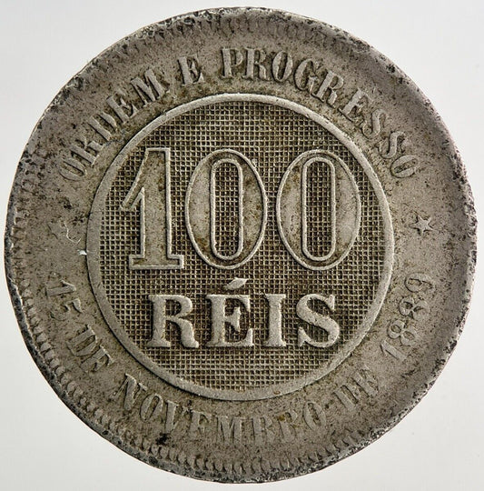 1893 Brazil 100 Reis Coin | Collectable Grade