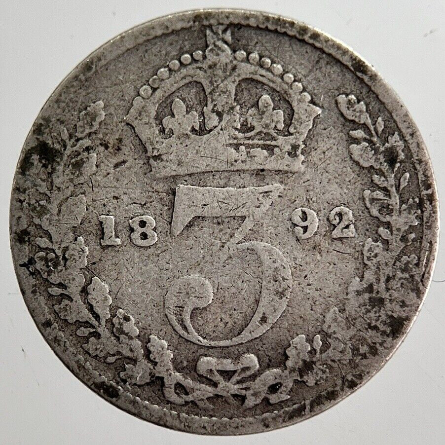 1892 Victoria Threepence Silver Coin | Collectable Grade | a8707