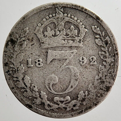 1892 Victoria Threepence Silver Coin | Collectable Grade | a8707