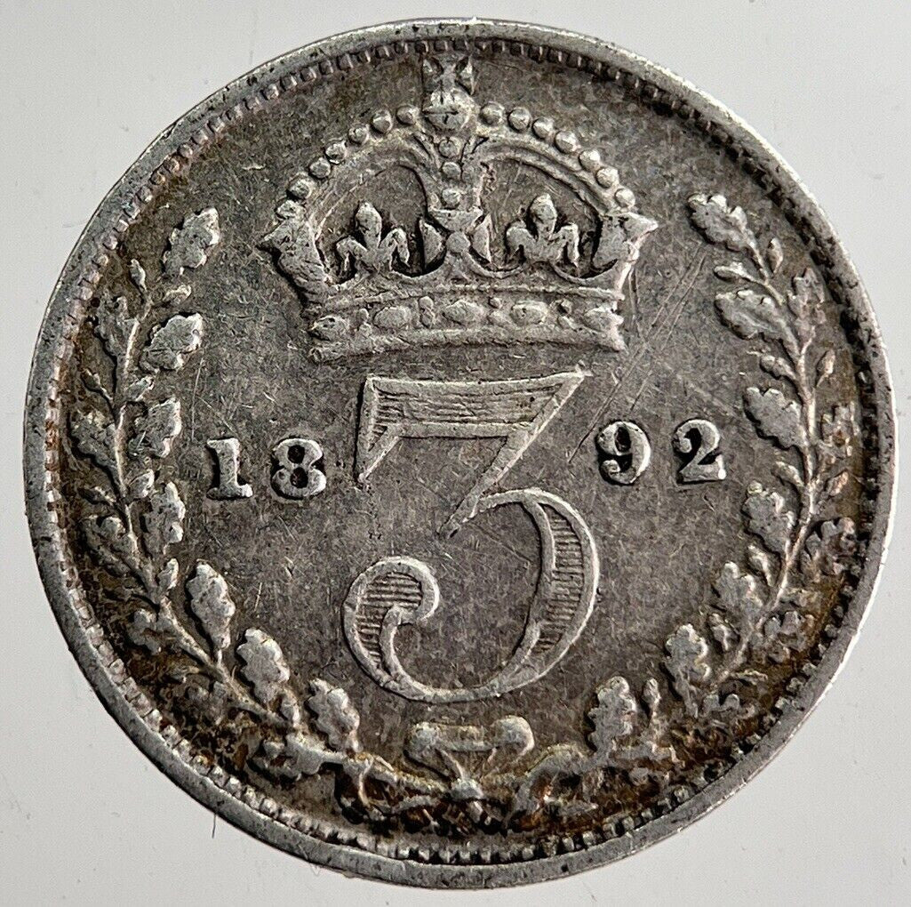 1892 Victoria Threepence Silver Coin | Fine Collectable Grade | a8696