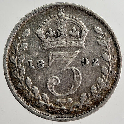 1892 Victoria Threepence Silver Coin | Fine Collectable Grade | a8696