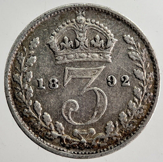 1892 Victoria Threepence Silver Coin | Fine Collectable Grade | a8696