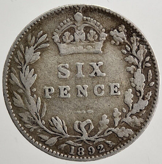 1892 Victoria Sixpence Silver Coin | Collectable Grade | a5007