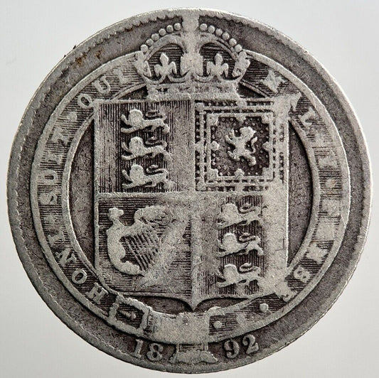 1892 Victoria Shilling Silver Coin | Collectable Grade | a1267