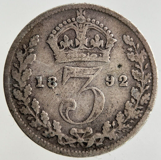 1892 Victoria Threepence Silver Coin | Collectable Grade