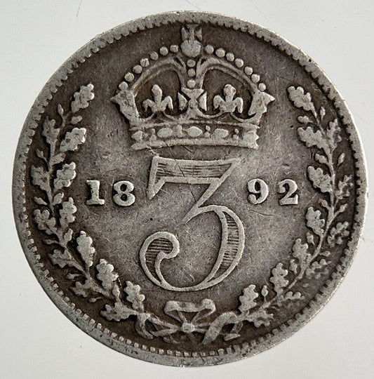 1892 Victoria Threepence Silver Coin | Fine Collectable Grade