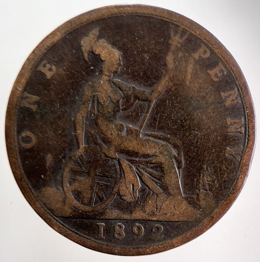 1892 Victoria One Penny Coin | Collectable Grade