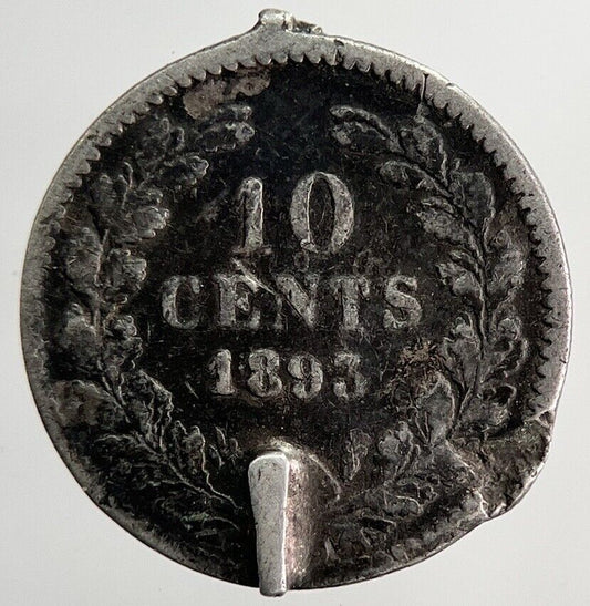 1893 Netherlands 10 Cents Silver Coin | Fine Collectable Grade | a6220