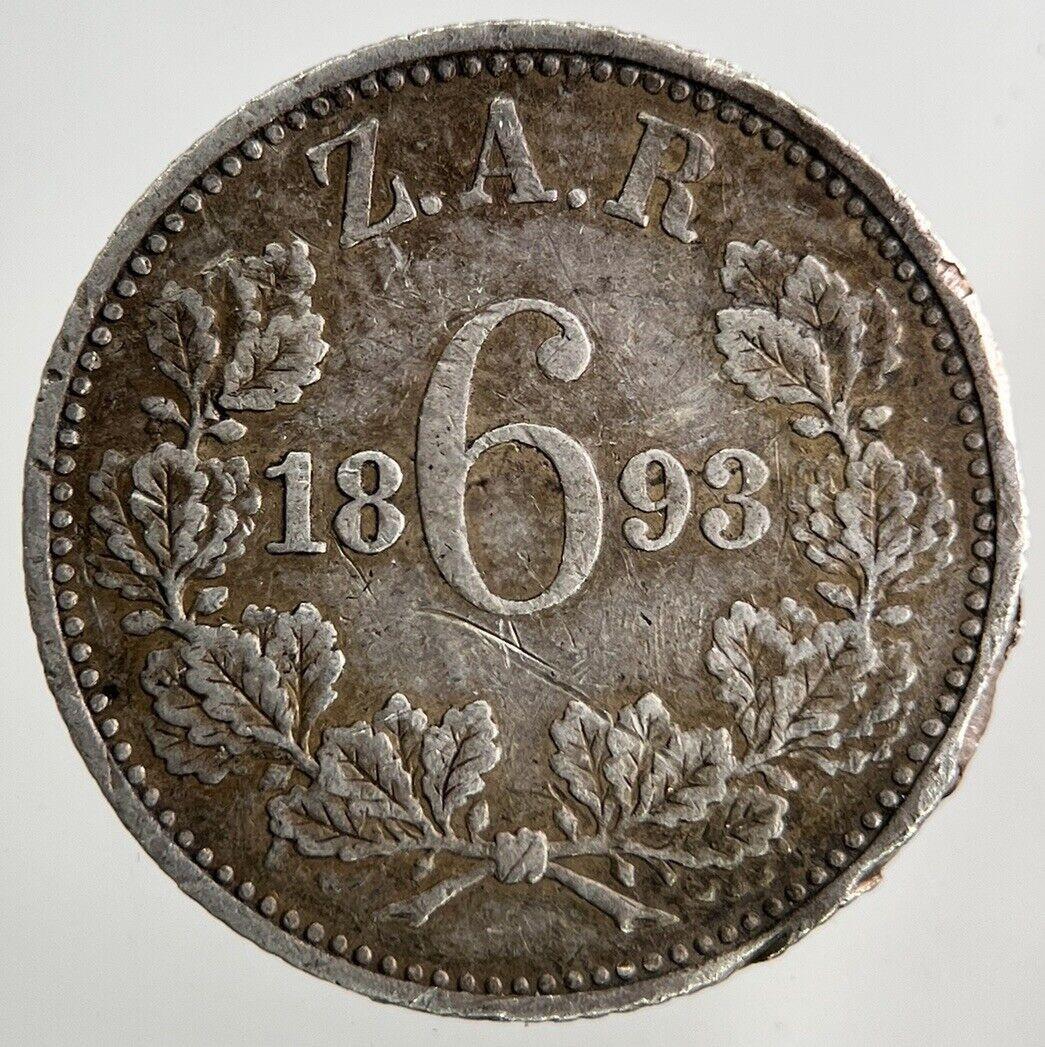 1893 South Africa Sixpence Silver Coin | Fine Collectable Grade