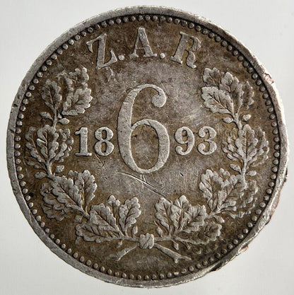 1893 South Africa Sixpence Silver Coin | Fine Collectable Grade