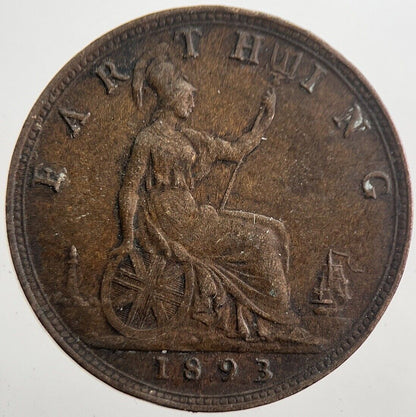 1893 Victoria Farthing Coin | Very High Grade | a7695