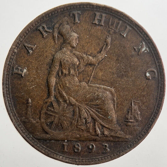1893 Victoria Farthing Coin | Very High Grade | a7695