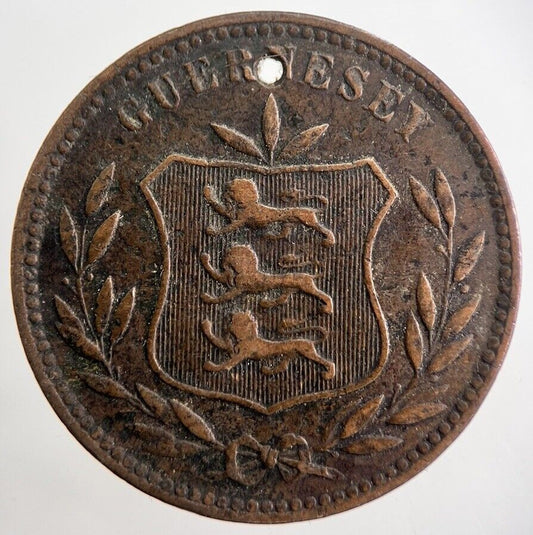 1893 Guernsey 8 Doubles Coin | Collectable Grade | a112