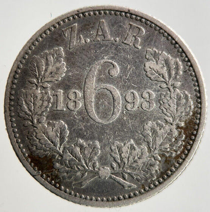 1893 South Africa Sixpence Silver Coin | Fine Collectable Grade