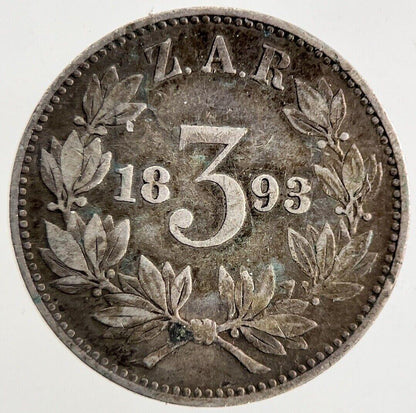 1893 South Africa Threepence Silver Coin | Fine Collectable Grade