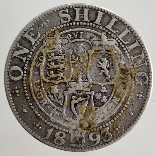 1893 Victoria Shilling Silver Coin | Collectable Grade | a794