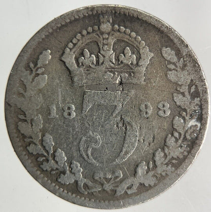 1893 Victoria Threepence Silver Coin | Collectable Grade