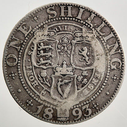 1893 Victoria Shilling Silver Coin | Collectable Grade | a2708