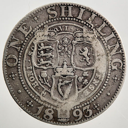 1893 Victoria Shilling Silver Coin | Collectable Grade | a2708