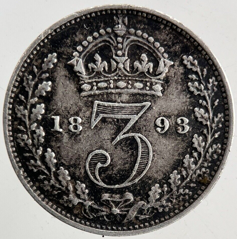 1893 Victoria Silver Threepence Coin | Very High Grade