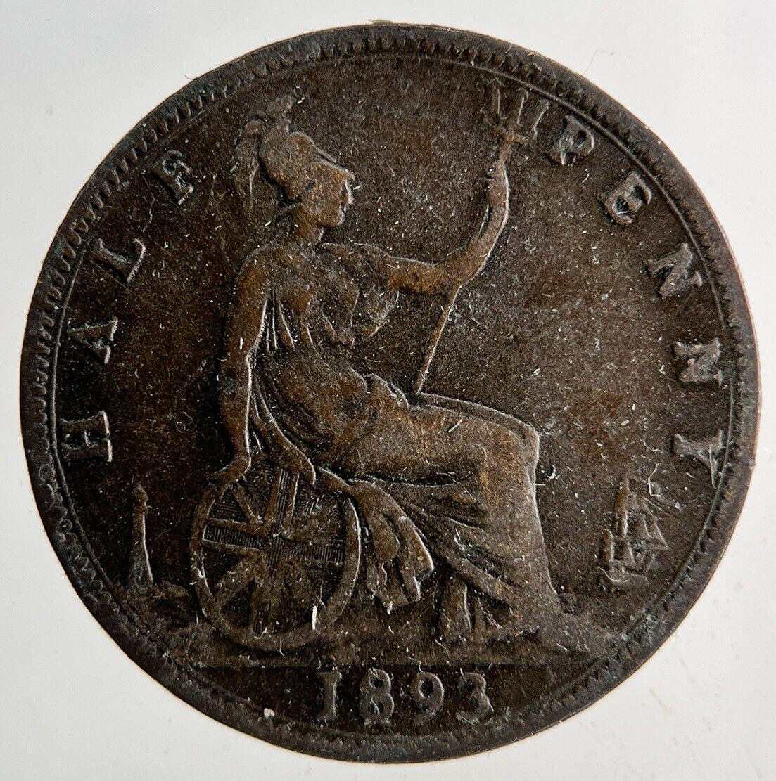 1893 Victoria Half-Penny Coin | Fine Collectable Grade