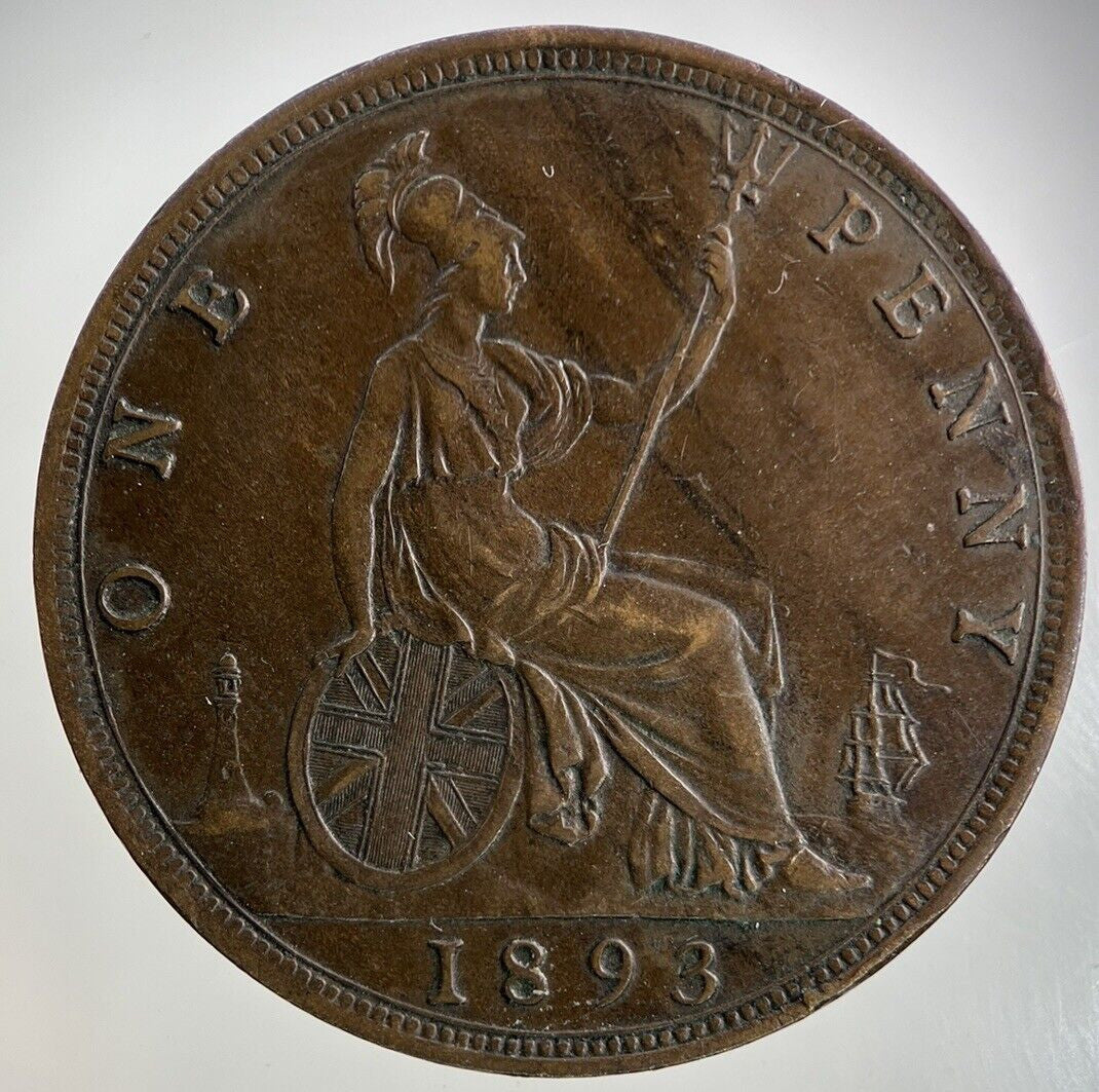 1893 Victoria One Penny Coin | Very High Grade