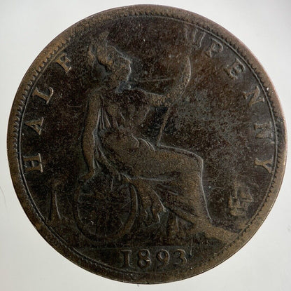 1893 Victoria Half-Penny Coin | Fine Collectable Grade