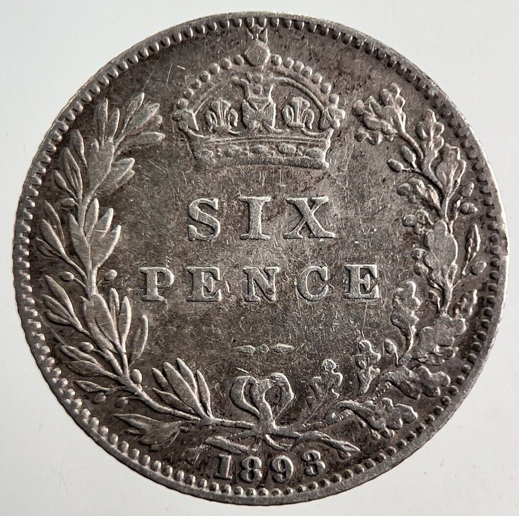 1893 Victoria Sixpence Silver Coin | Fine Collectable Grade