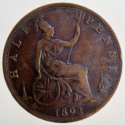 1893 Victoria Half-Penny Coin | Fine Collectable Grade