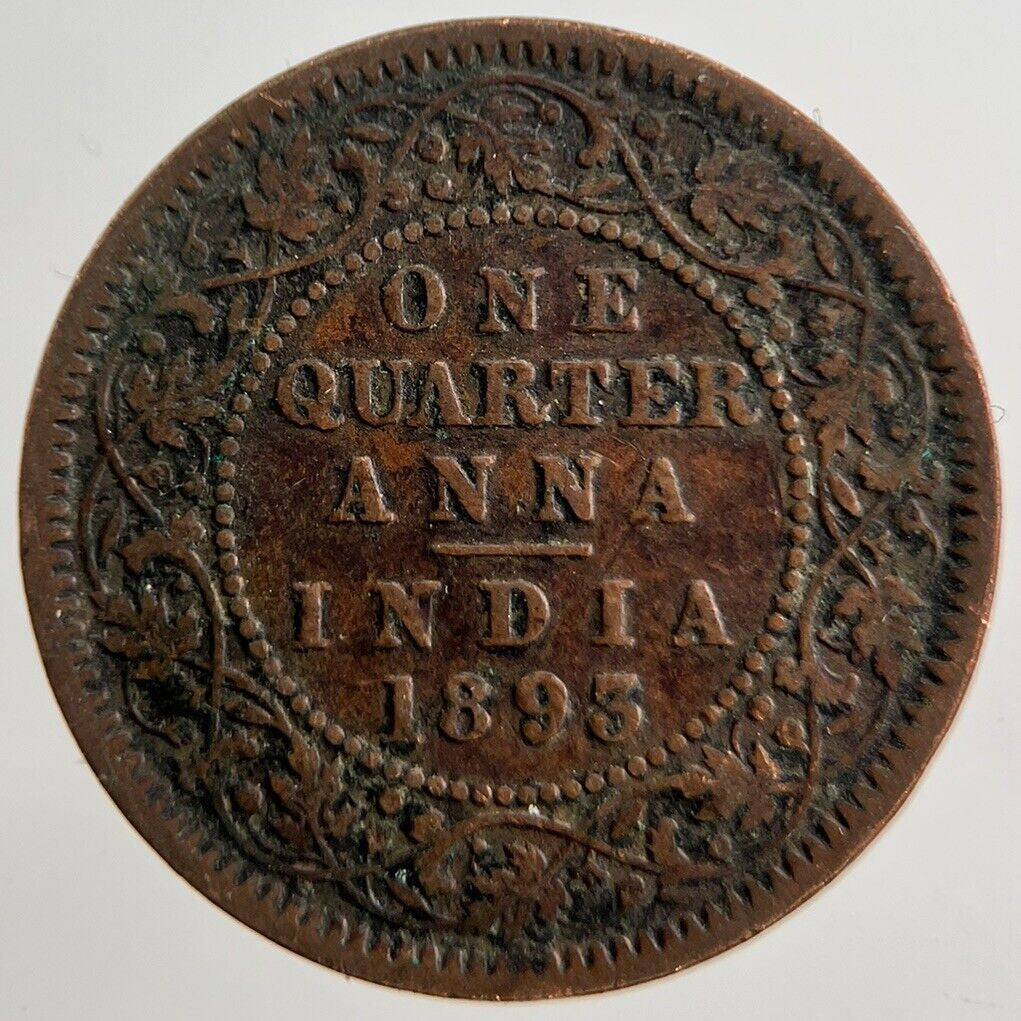 1893 India Quarter 1/4 Anna Coin | Collectable Grade | a2043