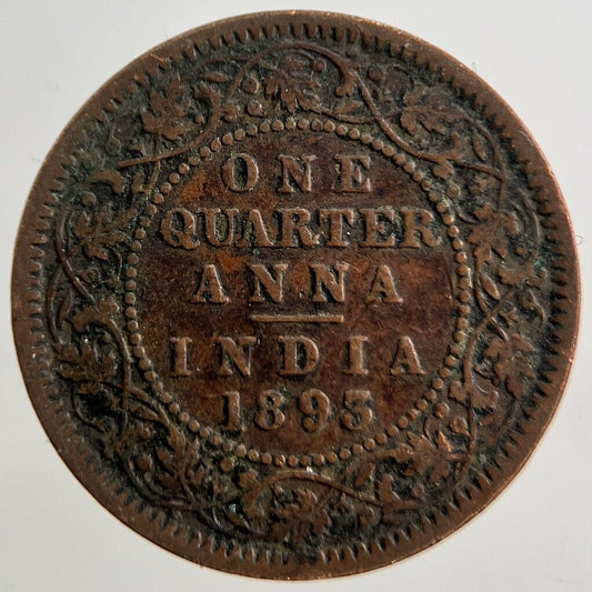 1893 India Quarter 1/4 Anna Coin | Collectable Grade | a2043