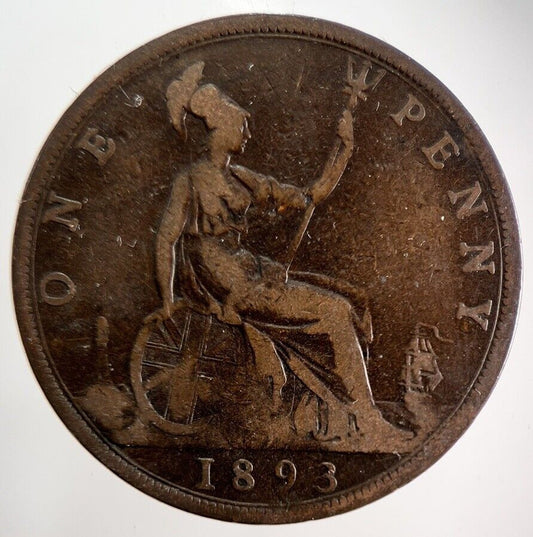 1893 Victoria One Penny Coin | Collectable Grade