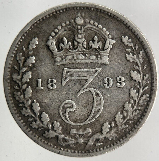 1893 Victoria Threepence Silver Coin | Fine Collectable Grade