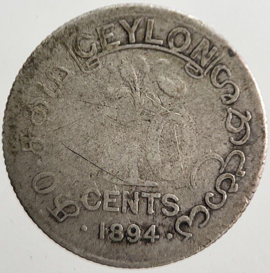 1894 10 Cents Ceylon Sri Lanka Coin | Collectable Grade | a7601