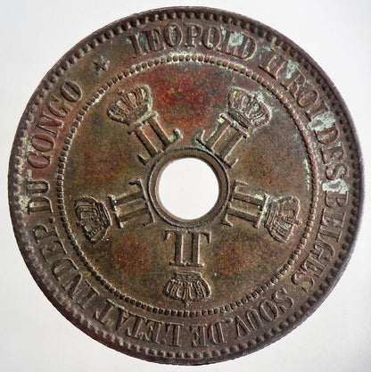 1894 Belgium Congo 10 Ces Centimes Coin | Very High Grade | a4782