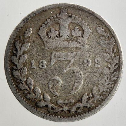 1893 Victoria Threepence Silver Coin | Fair Grade