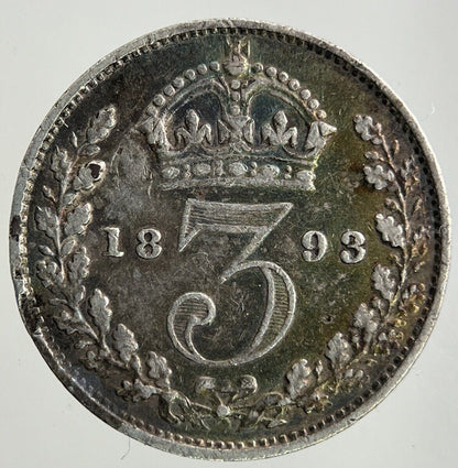 1893 Victoria Threepence Silver Coin | Fine Collectable Grade