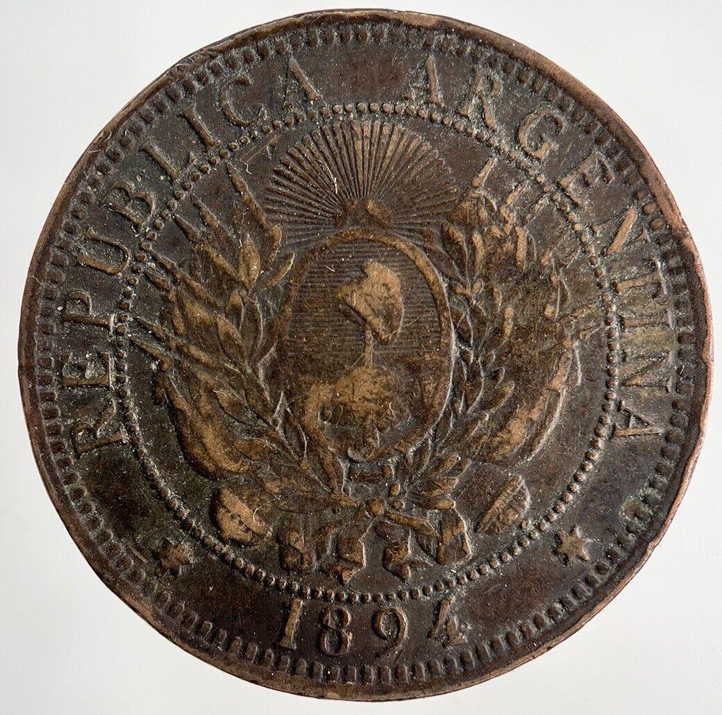 1894 Argentina Dos 2 Centavos Coin | Fine Collectable Grade