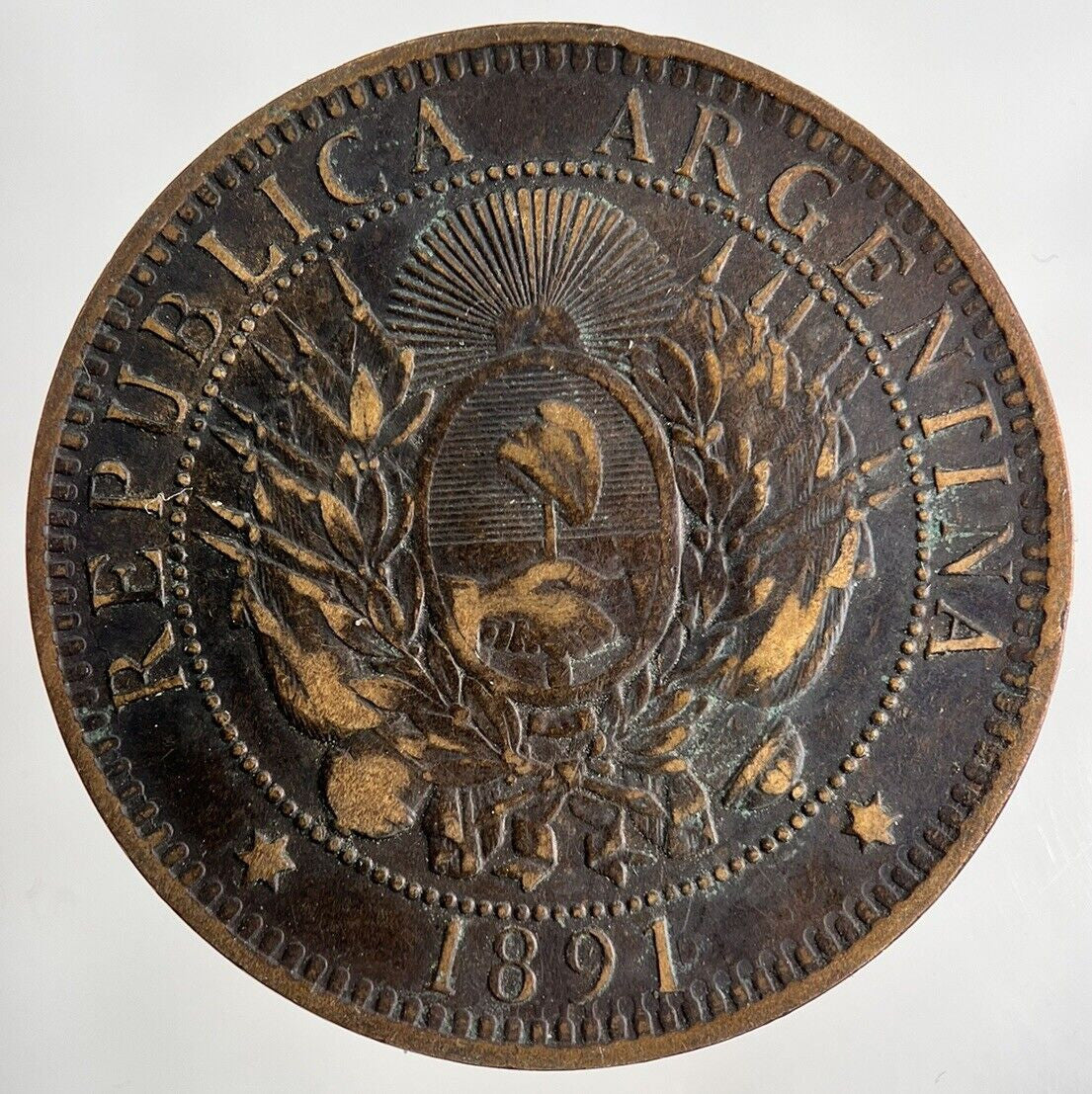 1894 Argentina Dos 2 Centavos Coin | Fine Collectable Grade