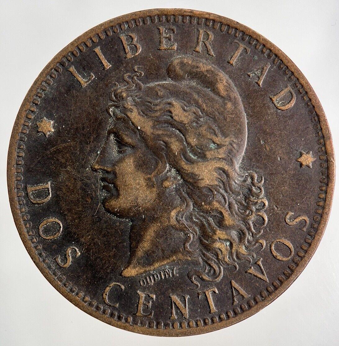 1894 Argentina Dos 2 Centavos Coin | Fine Collectable Grade