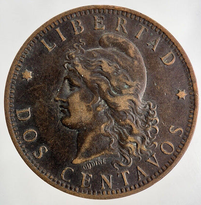 1894 Argentina Dos 2 Centavos Coin | Fine Collectable Grade
