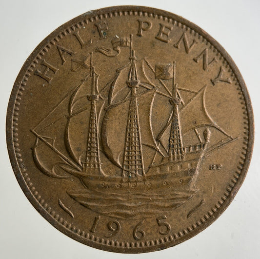 1965 Elizabeth II 2nd 1/2 Half-Penny Coin | Fine Collectable Grade