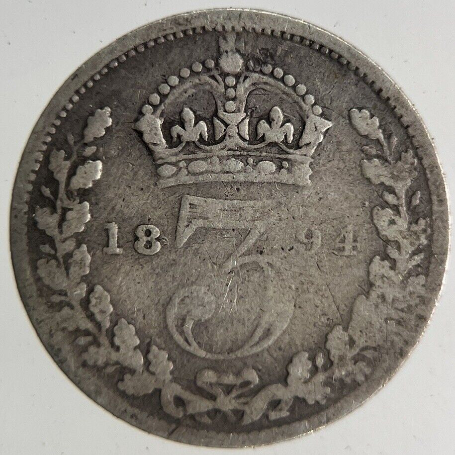 1894 Victoria Threepence Silver Coin | Collectable Grade