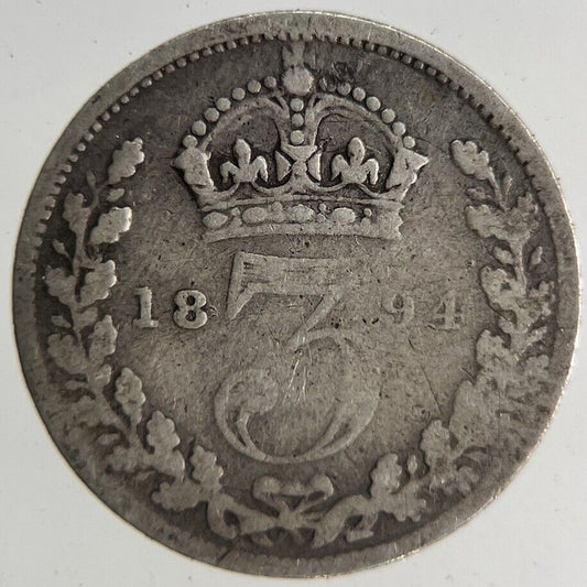1894 Victoria Threepence Silver Coin | Collectable Grade