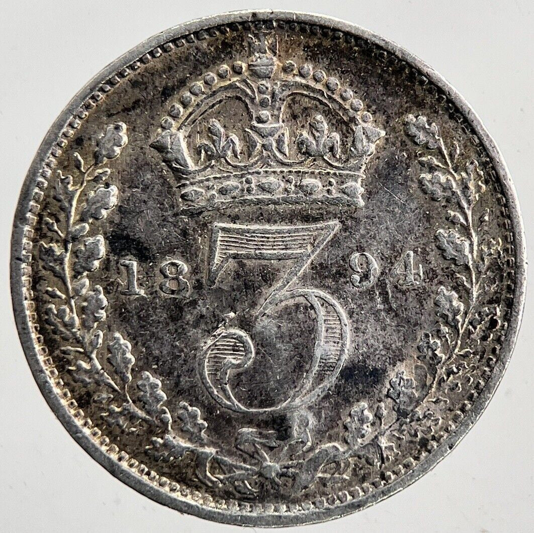 1894 Victoria Threepence Silver Coin | Fine Collectable Grade | a6003